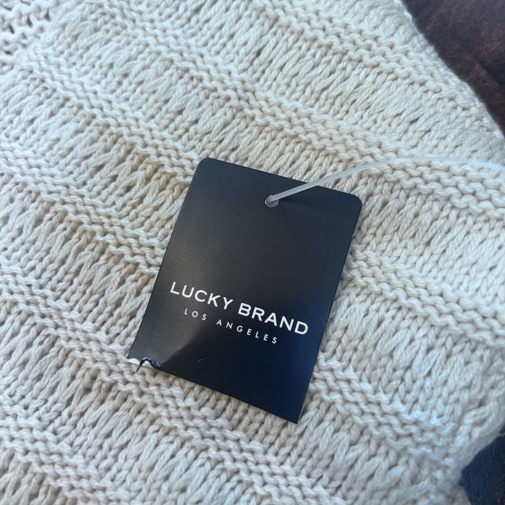 Lucky Brand Cream Hooded Knit Sweater NWT - Picture 2 of 8